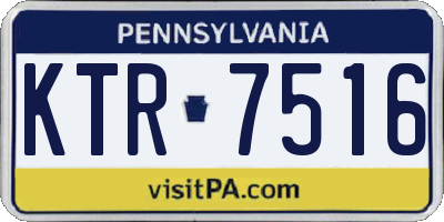 PA license plate KTR7516