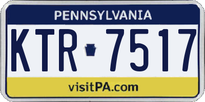 PA license plate KTR7517
