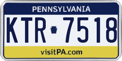 PA license plate KTR7518
