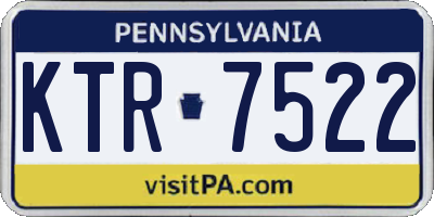 PA license plate KTR7522