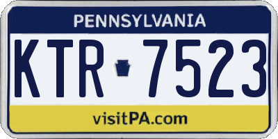 PA license plate KTR7523