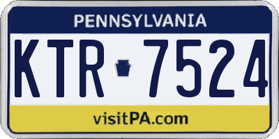 PA license plate KTR7524