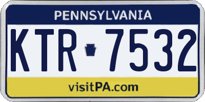 PA license plate KTR7532
