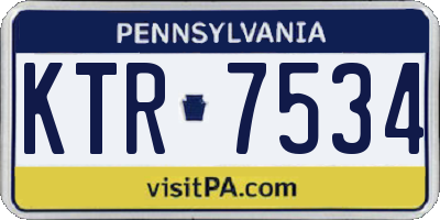 PA license plate KTR7534