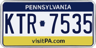 PA license plate KTR7535
