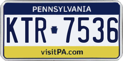 PA license plate KTR7536