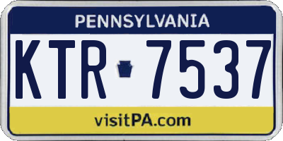 PA license plate KTR7537
