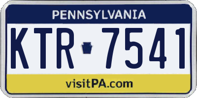 PA license plate KTR7541