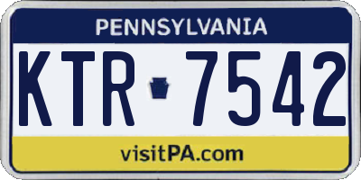 PA license plate KTR7542