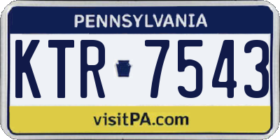 PA license plate KTR7543