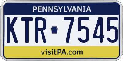 PA license plate KTR7545