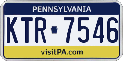PA license plate KTR7546