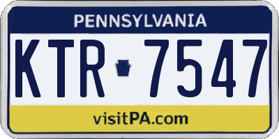 PA license plate KTR7547