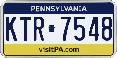 PA license plate KTR7548