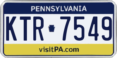 PA license plate KTR7549