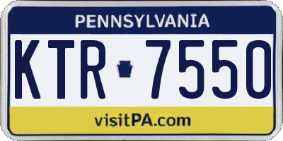 PA license plate KTR7550