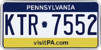 PA license plate KTR7552