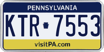 PA license plate KTR7553