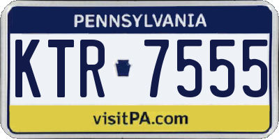 PA license plate KTR7555