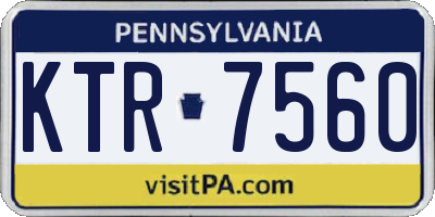 PA license plate KTR7560