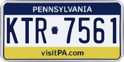 PA license plate KTR7561