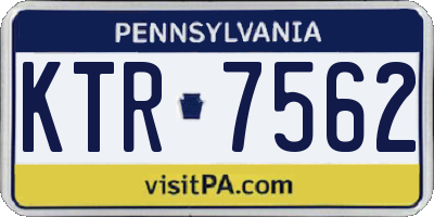 PA license plate KTR7562