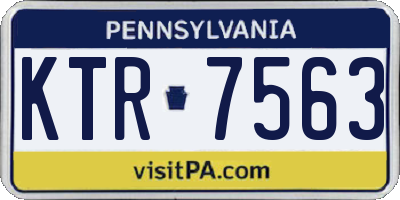 PA license plate KTR7563