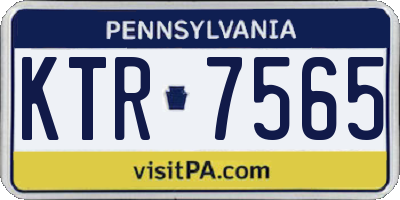 PA license plate KTR7565