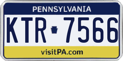 PA license plate KTR7566