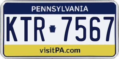 PA license plate KTR7567