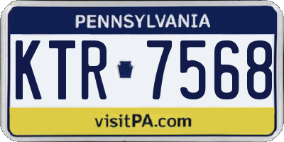 PA license plate KTR7568