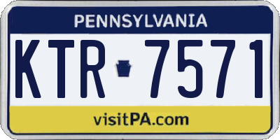 PA license plate KTR7571