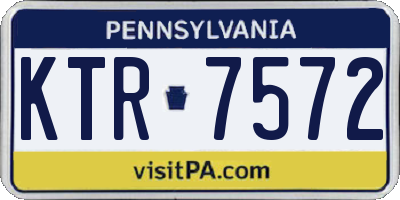 PA license plate KTR7572