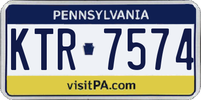 PA license plate KTR7574