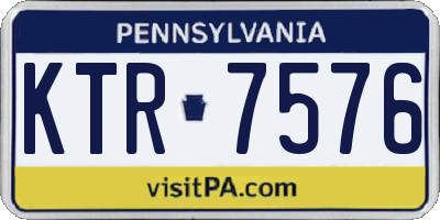 PA license plate KTR7576
