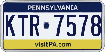 PA license plate KTR7578