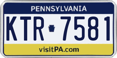 PA license plate KTR7581
