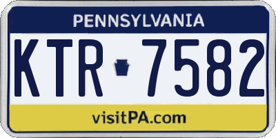 PA license plate KTR7582