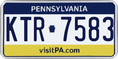 PA license plate KTR7583