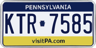 PA license plate KTR7585