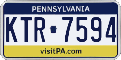 PA license plate KTR7594