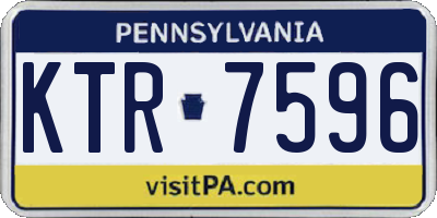 PA license plate KTR7596
