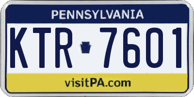 PA license plate KTR7601
