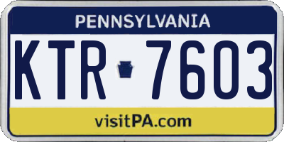 PA license plate KTR7603