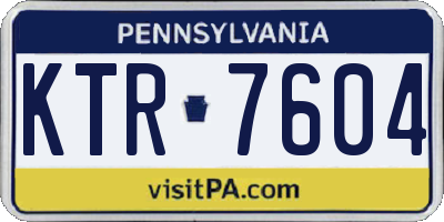 PA license plate KTR7604