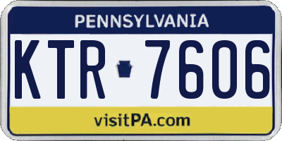 PA license plate KTR7606