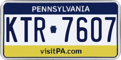 PA license plate KTR7607