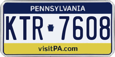 PA license plate KTR7608