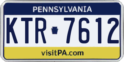 PA license plate KTR7612