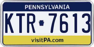 PA license plate KTR7613